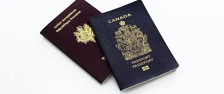 Canadian and French passports