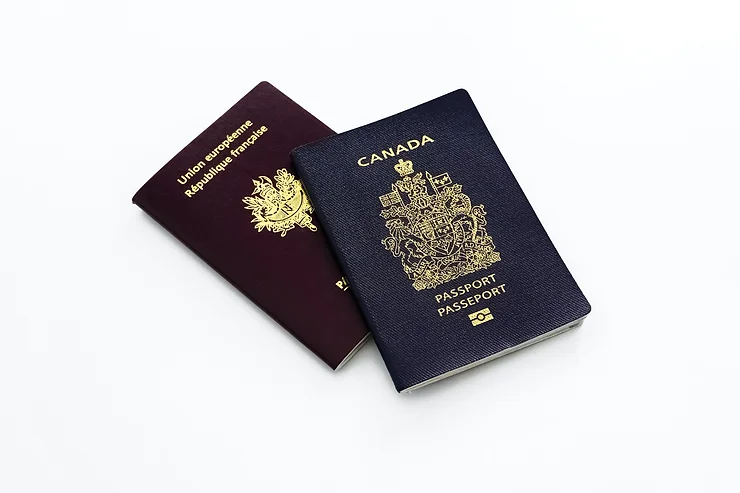 Canadian and French passports