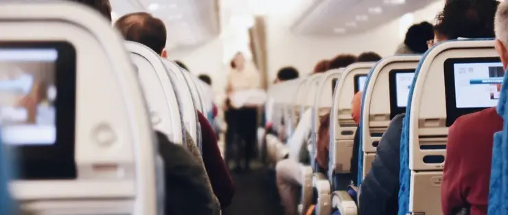 Passengers on airplane