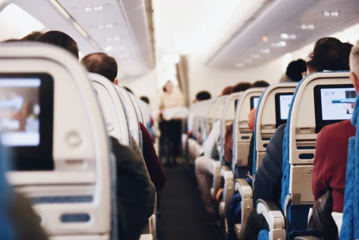 Passengers on airplane