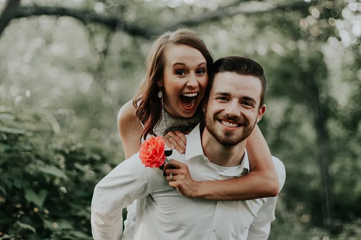 Happy couple smiling together