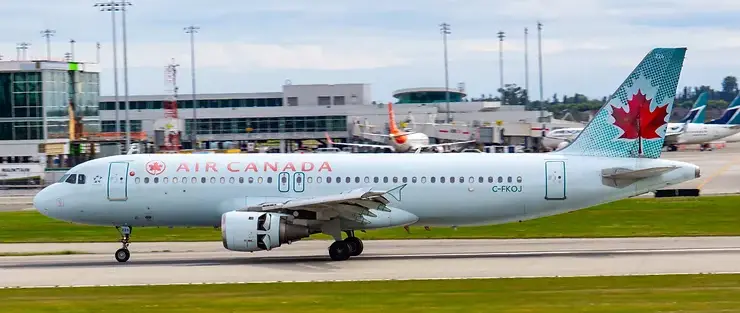 Air Canada airplane on runway